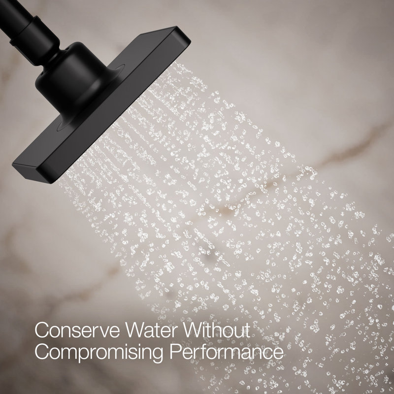 Parallel Single-Function Showerhead, Shower Head with One Spray, 1.75 GPM, Matte Black, Elongated