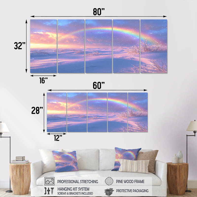 Bhadra - Wall Art - Wal Art Decor Set, 28" H x 60" W, 5