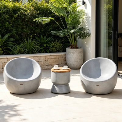 3 - Piece Terrafab Patio Outdoor Conversation Set With Ice Bucket