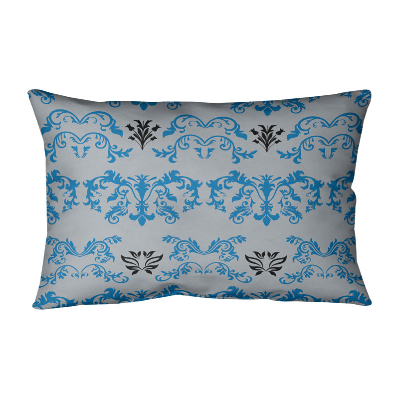 Housse de coussin Football Baroque, Polyester filé, Bleu Honolulu / argent / noir