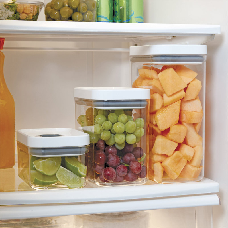 Copco Set Of 3 Clear Rectangular Storage Containers