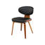 Ensemble de chaises de salle à manger de style Mid-Century et en bois, 2 pièces, noir