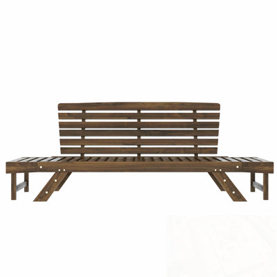 Patio Wooden Sofa Chaise Lounge with Cushions