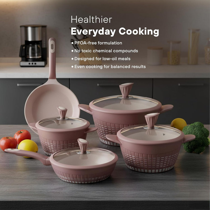 Kochstelle 13-Piece Nonstick Ceramic Cookware Set with Utensils