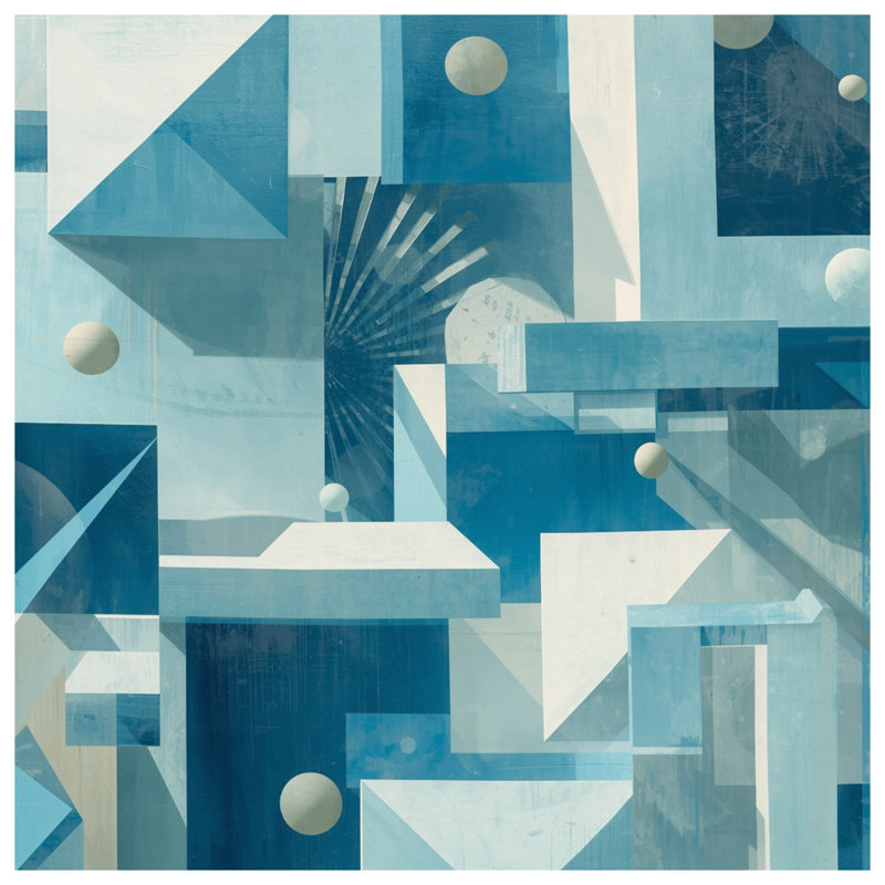 Coussins décoratifs bleus à motif géométrique double face, 18 x 18 inches
