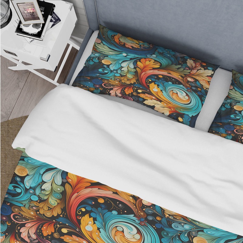 Literie à motif cachemire artistique, Housse de couette simple + 1 taie décorative stan