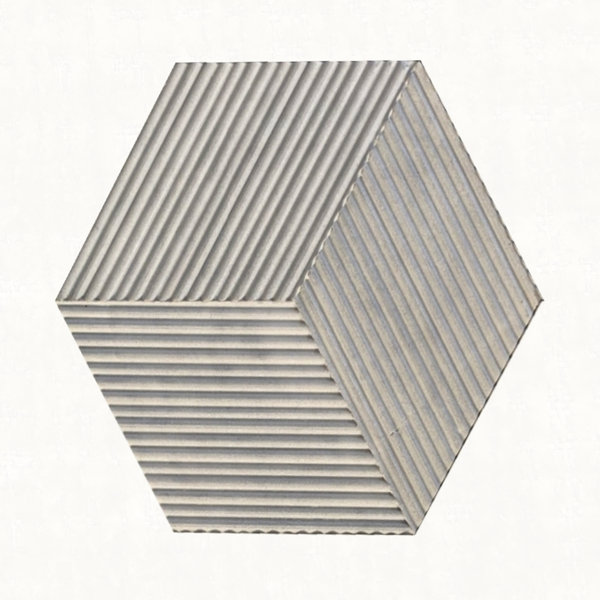 Hexagon Marble tile, marble, natural marble, for wall, OL textured finished, 3D fluted marble, natural stone, 1 box 12 pcs