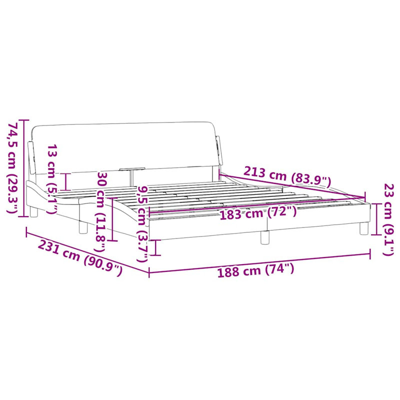 Bed Frame, Super King (6'), White
