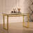 51" Modern Minimalist Rectangular Glass Dining Table for 4-6 with 0.31" Tempered Glass Tabletop and Golden Chrome Metal Legs