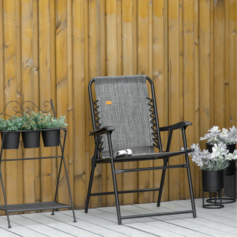 Stylish And Functional Patio Seat - Two Person Distinct Structure Vines Accent Screen Folding Chair Gray For Comfort Portable Outdoor Adventures