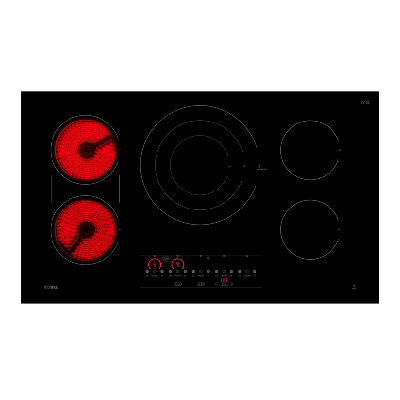 InstantHeat 36-in 5 burners Smooth surface Black Electric Cooktop with Bridge Element