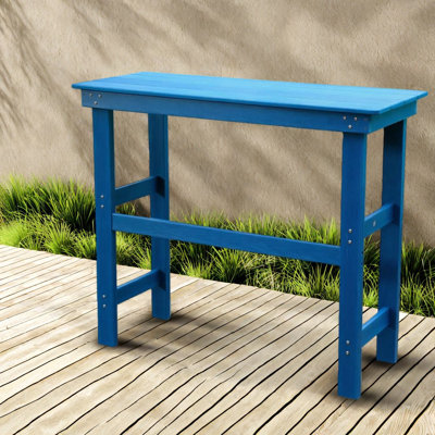 Table de patio durable en PEHD bleu marine, résistante aux intempéries pour la pelouse et le jardin