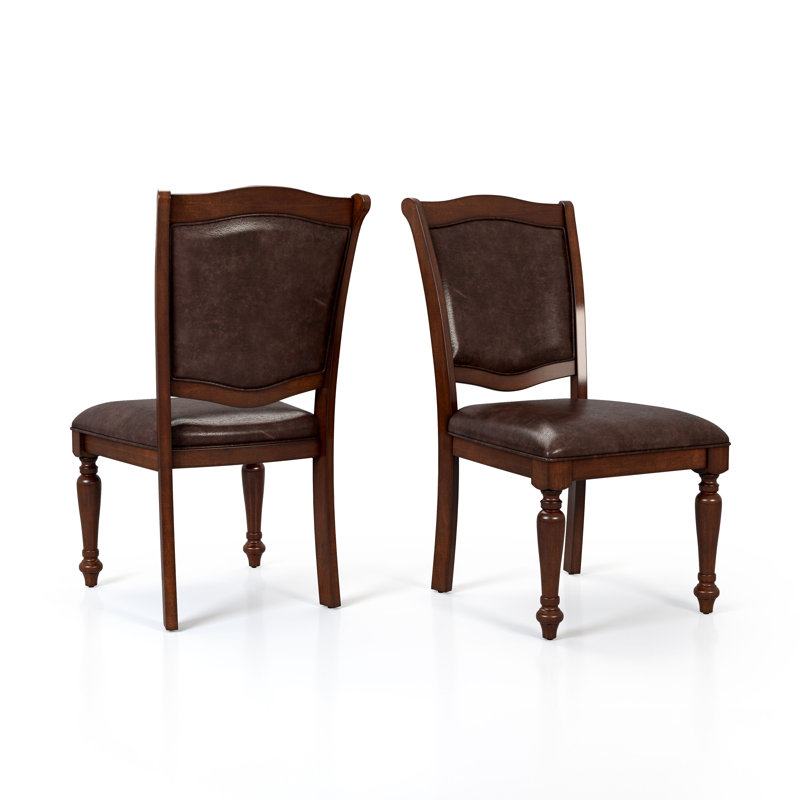 Feynman 19'' H Faux Leather Upholstered Pine Side Chair