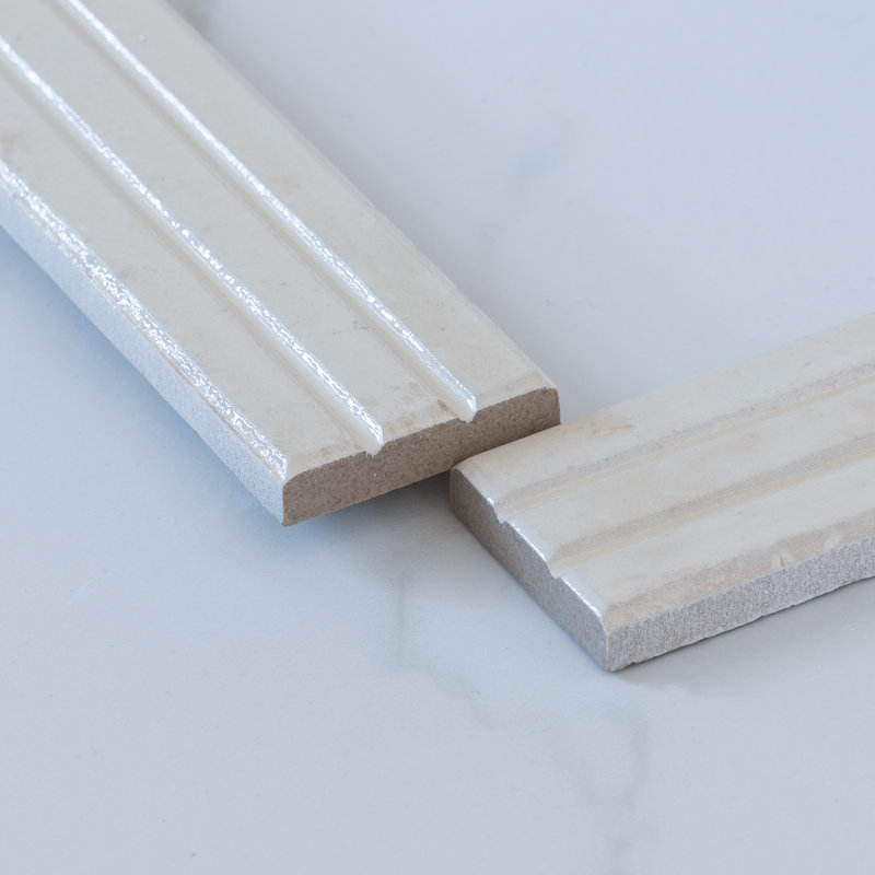 Lucca 2.5" x 9.5" Italian 3D Porcelain Subway Tile, Ivory Off-White