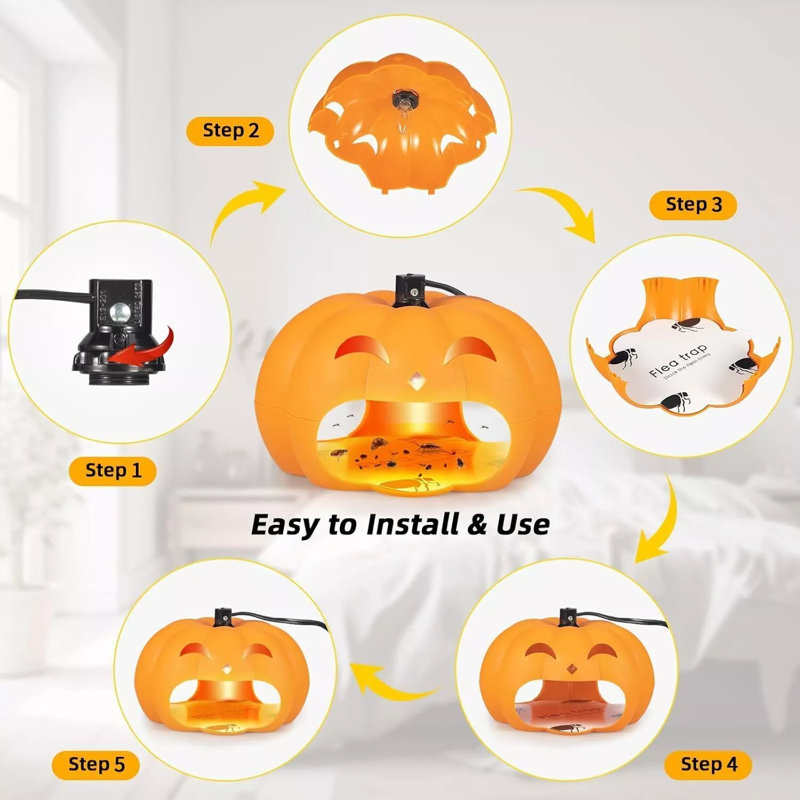 Lampe piège à moustiques à l'intérieur de la citrouille pour animaux de compagnie