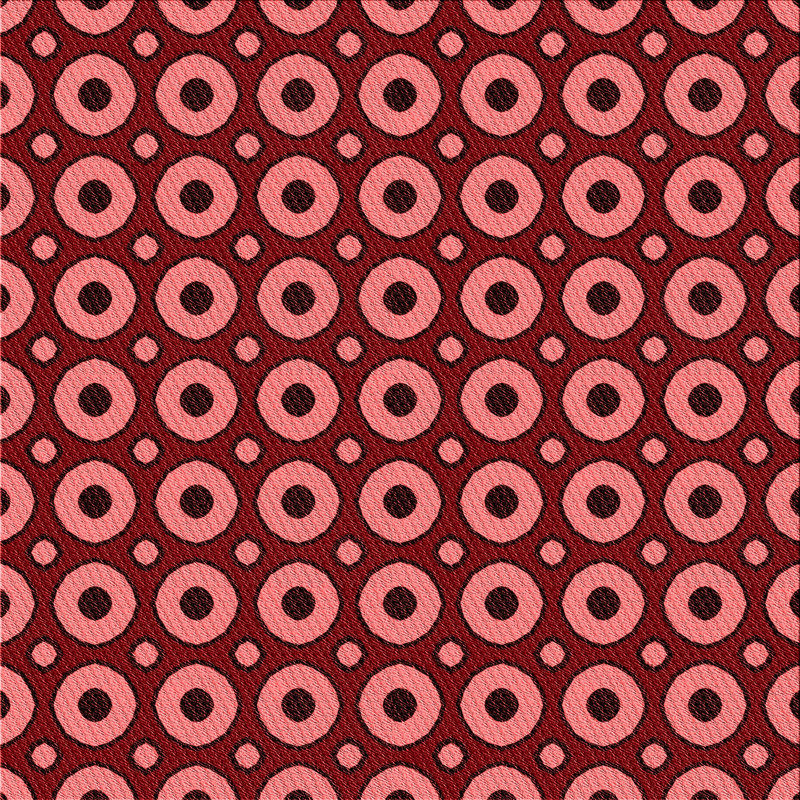 Tapis géométrique en laine rouge / rouge clair, Carré 3 pi