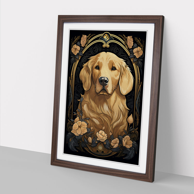Golden Retriever Nouveau - Framed Print