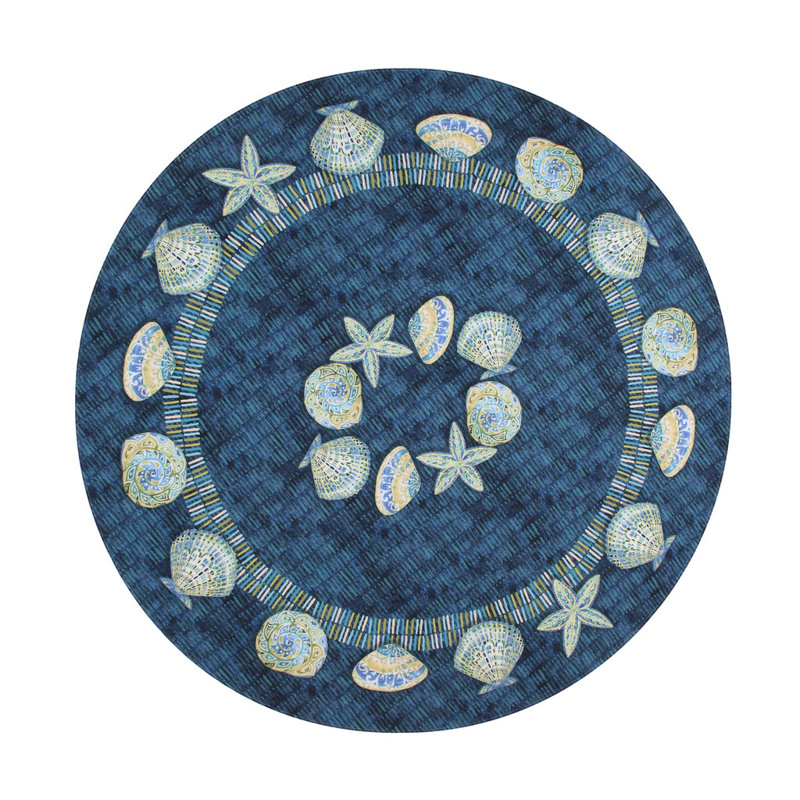 Embellished Shells Abstract Round Tablecloth