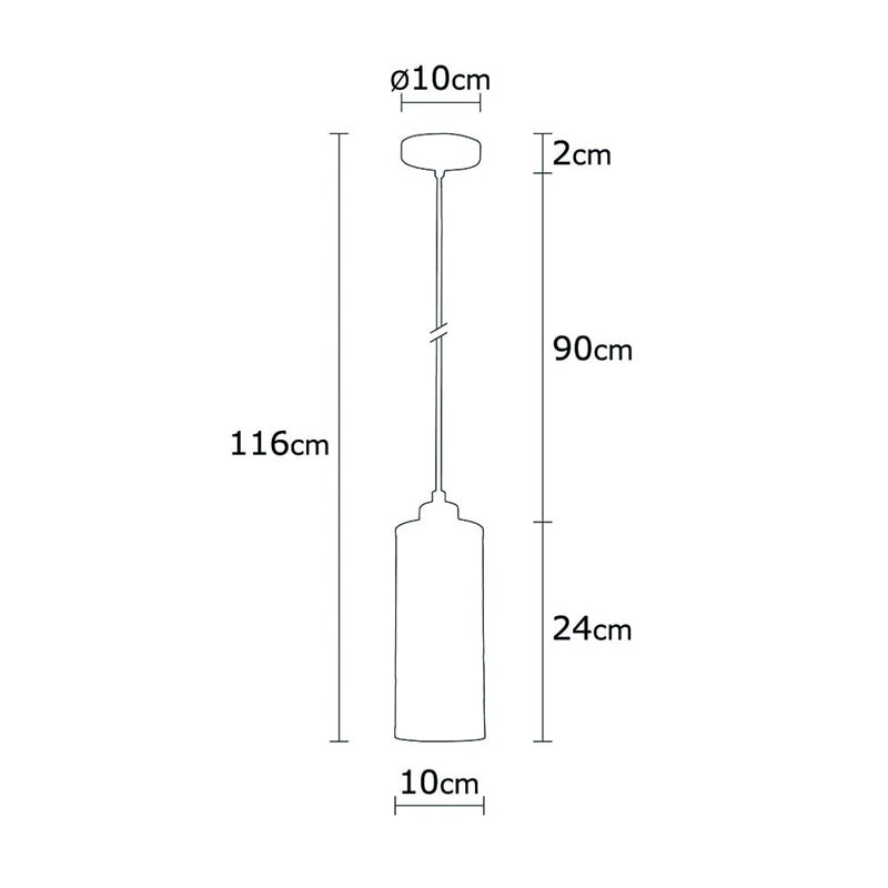 Driffield 1 - Light Black Cylinder Pendant