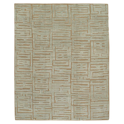 Tiki Geometric Area Rug in Blue/Brown