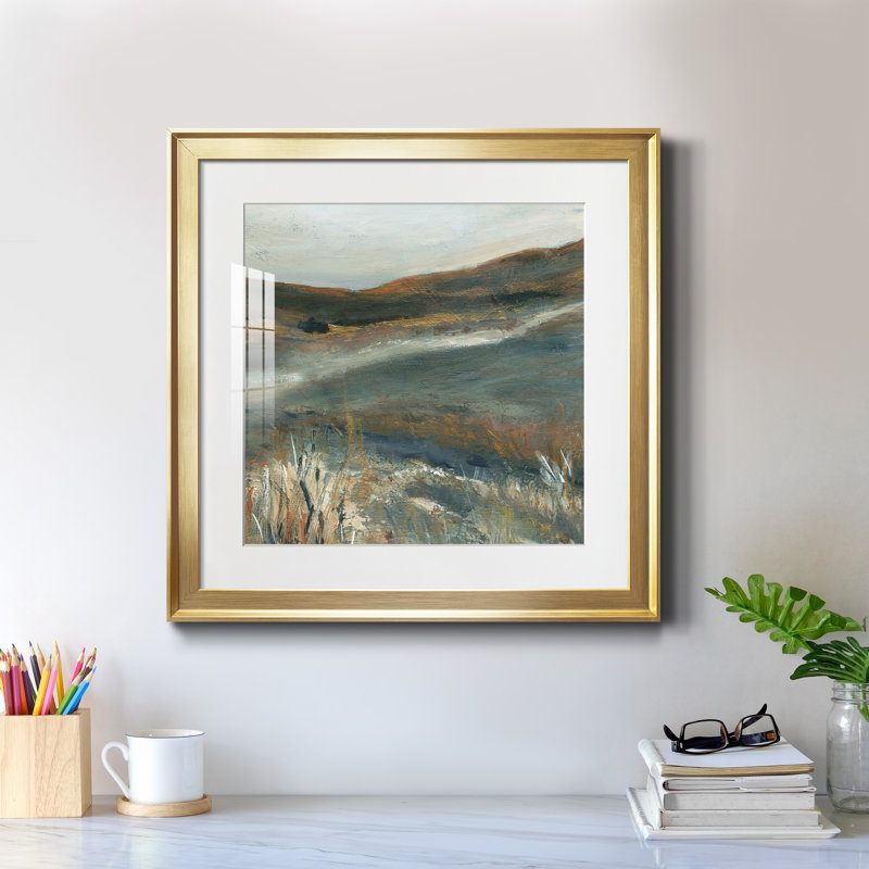 Cuivre crépuscule II - peinture encadrée, H 17,5 po x l 17,5 po x P 1,5 po, Papier encadré doré
