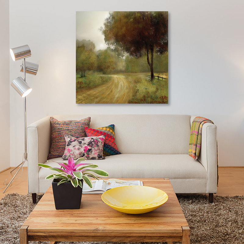 «Country Road» par Nan - impression sur toile tendue, H 12 po x l 12 po x P 0,75 po, Toile tendue, Pas de tapis