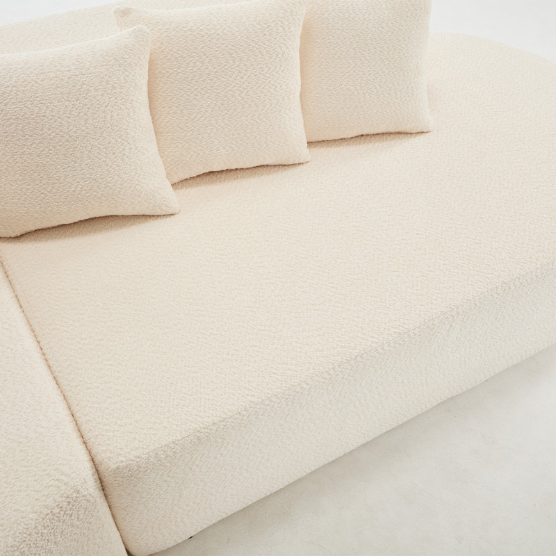 Couches désossées de 110,2 po x 62 po pour le salon, canapé modulaire incurvé avec 5 coussins, canapé en forme de L sans siège avec siège profond, mousse à mémoire de forme haute densité, aucun assemblage requis