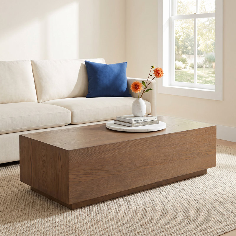 Melora Coffee Table, Dark Brown Wood