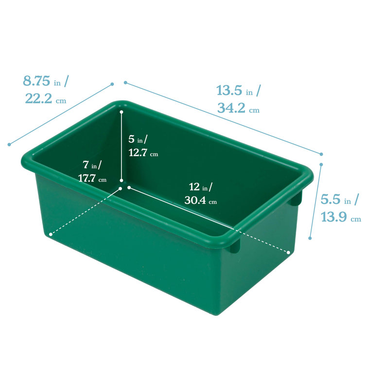 Ecr4kids Letter Size Tray with Lid, Storage Bin, Assorted, 10-Piece