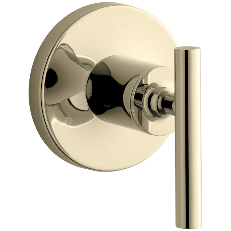 Purist Valve Trim with Lever Handle for Transfer Valve, Or éclatant de style français
