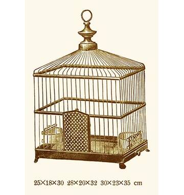 Buyenlarge Ornate Brown Bird Cage J Print
