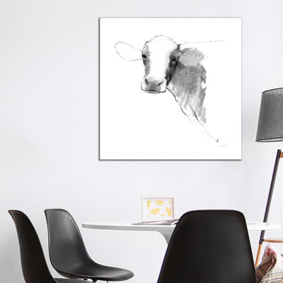 Cow II Dark Square by Avery Tillmon - Wrapped Canvas Print
