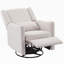 Fauteuil à bascule pivotant à oreilles avec mouvement coulissant, revêtement en lin et repose-pieds à 3 positions pour un confort ultime