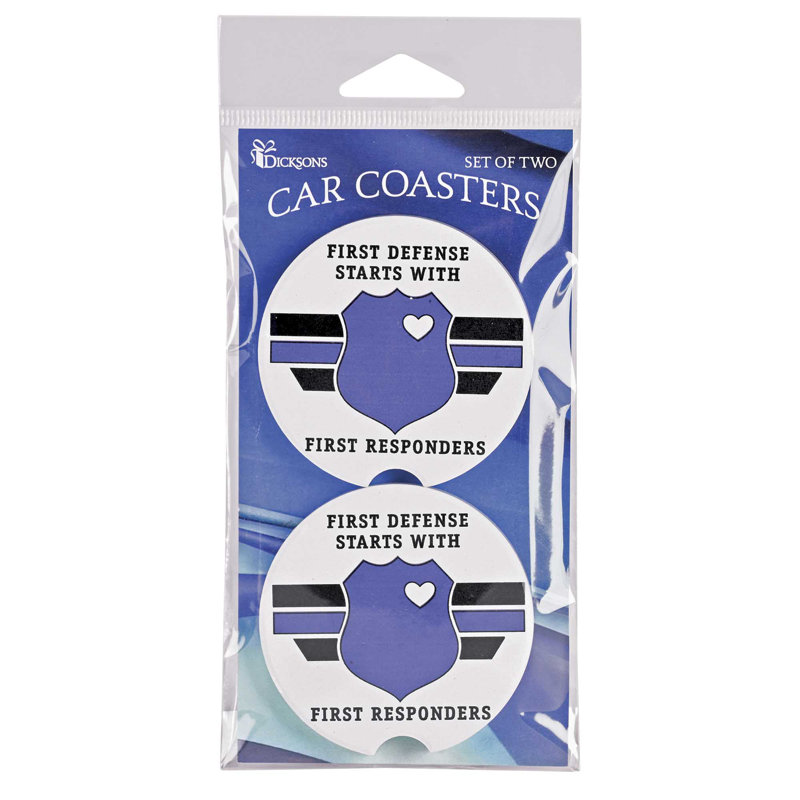 Ceramic Round 2 Piece Car Coaster Set