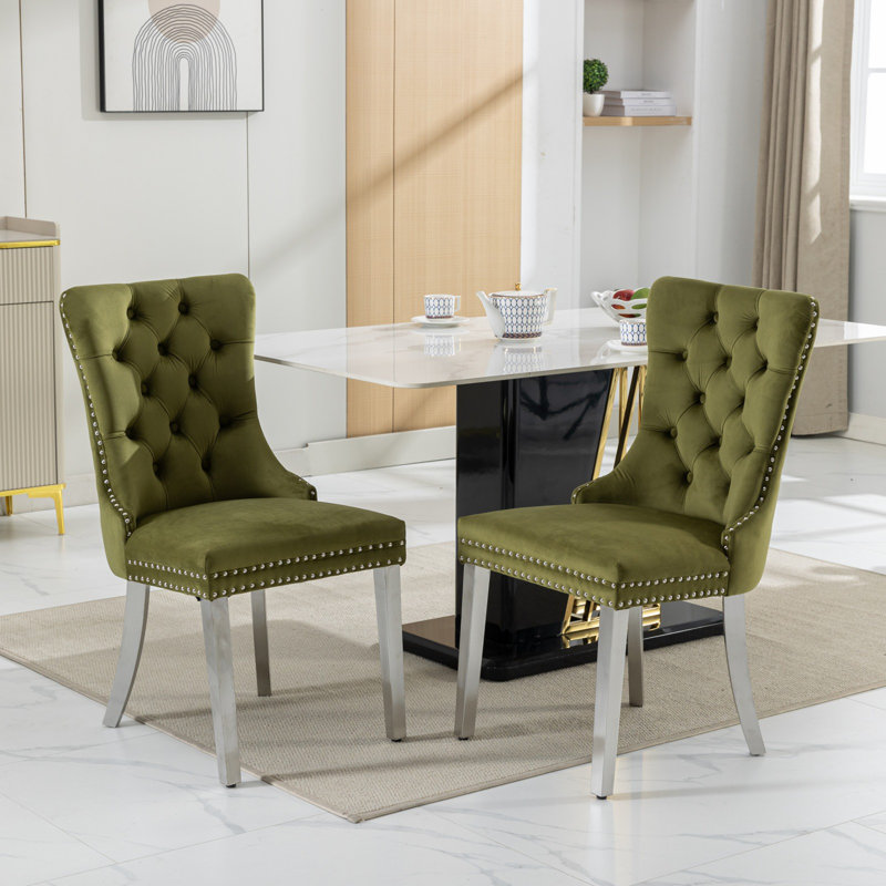 Chaise d'appoint Kyeem, Vert olive