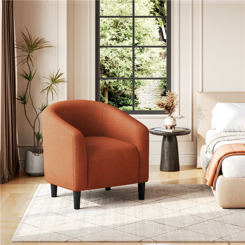 Fauteuil club rembourré en tissu, Vert foncé