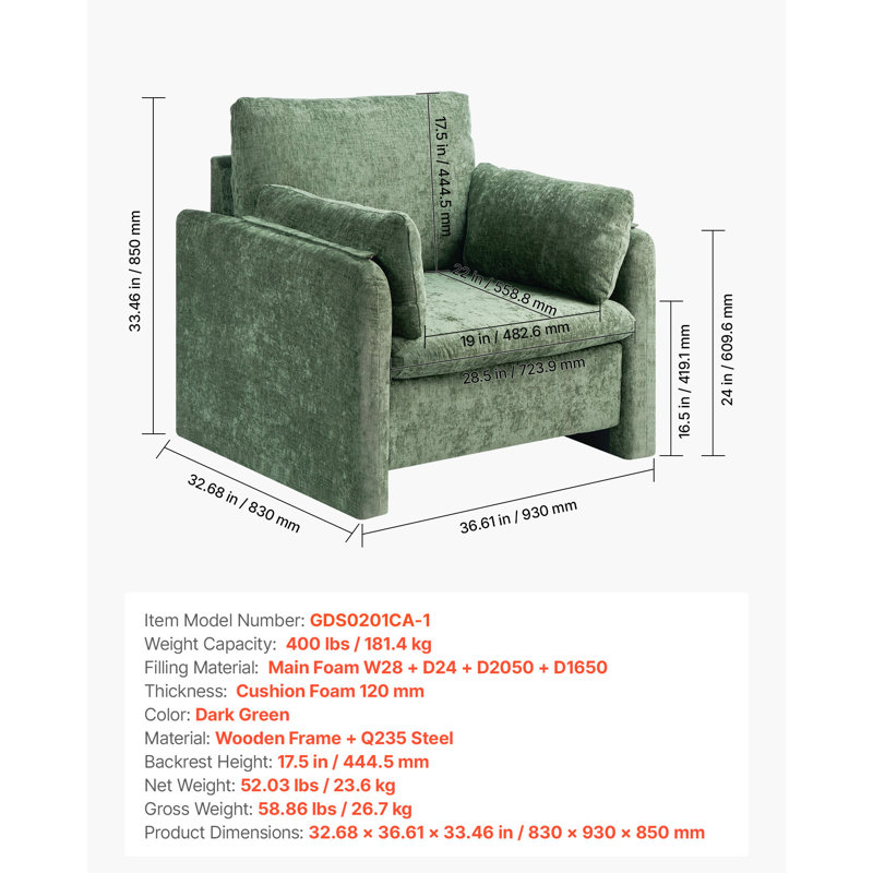 Fauteuil d'appoint vert