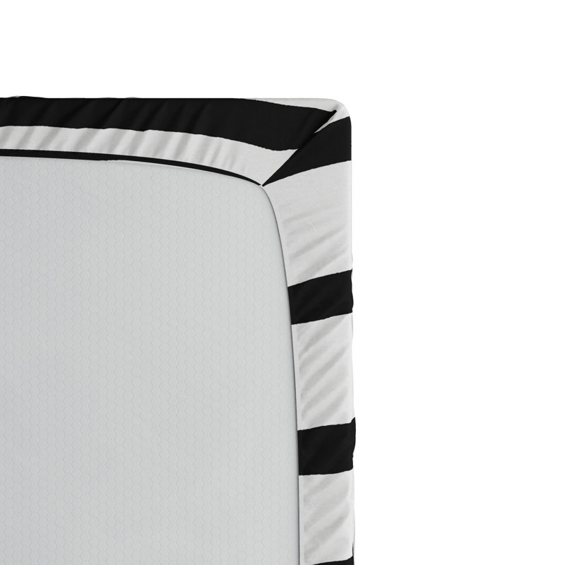 Drap-housse rayé, Drap-housse simple TG, Rayé blanc