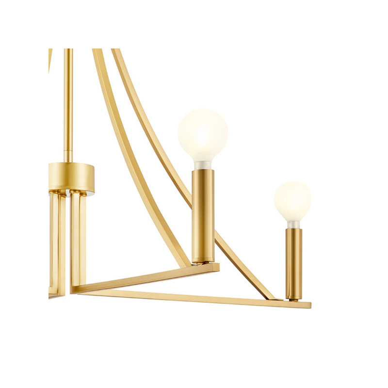 Lustre 4 lumières Meridian en laiton naturel, Laiton naturel