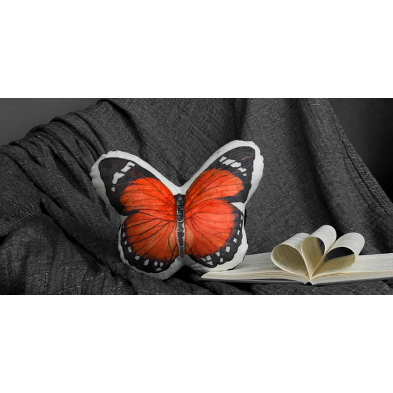 Appliqued and Embroidered Throw Pillow, Light Orange