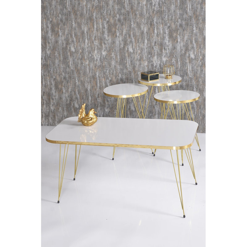 Himmel Living Room Table Set, White
