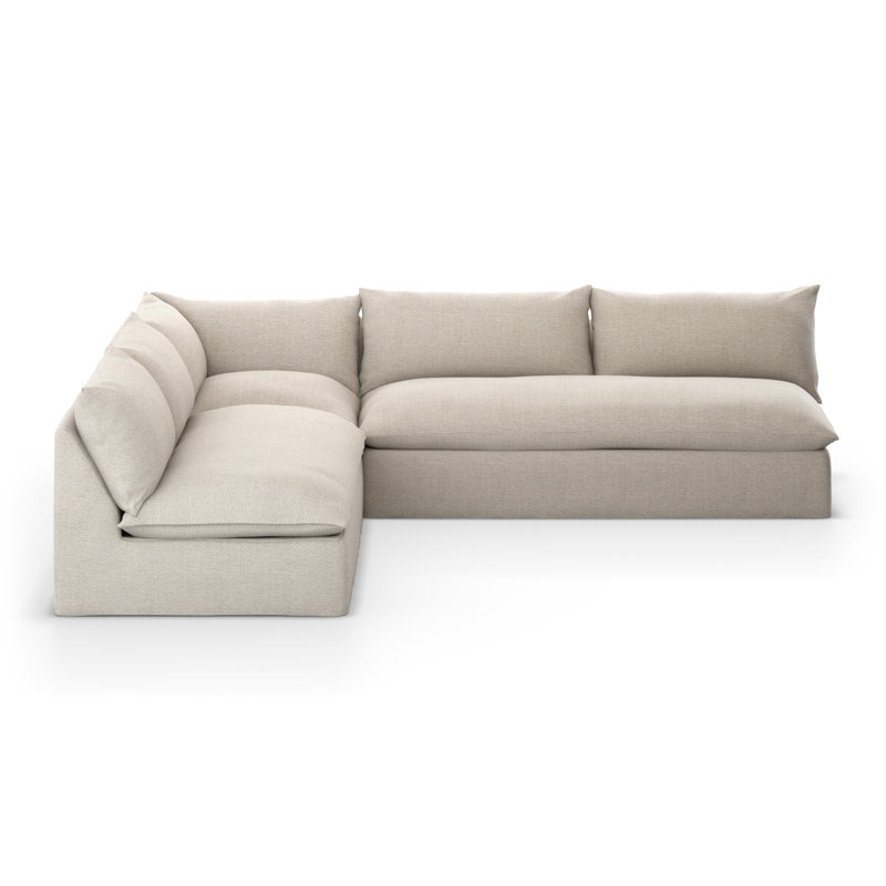 Grant 114" Wide Outdoor Patio Sectional with Cushions, Faye Sand