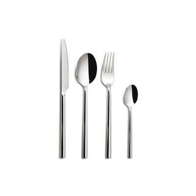 Ebern Designs Oslo Eco 24 Piece Cutlery Set, Stainless Steel Cutlery Set, Silver-Colored, 0298