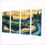 Abstrait de parcours de golf, Horizon I - Art mural de golf - Art mural moderne sur toile-350619857-350619870