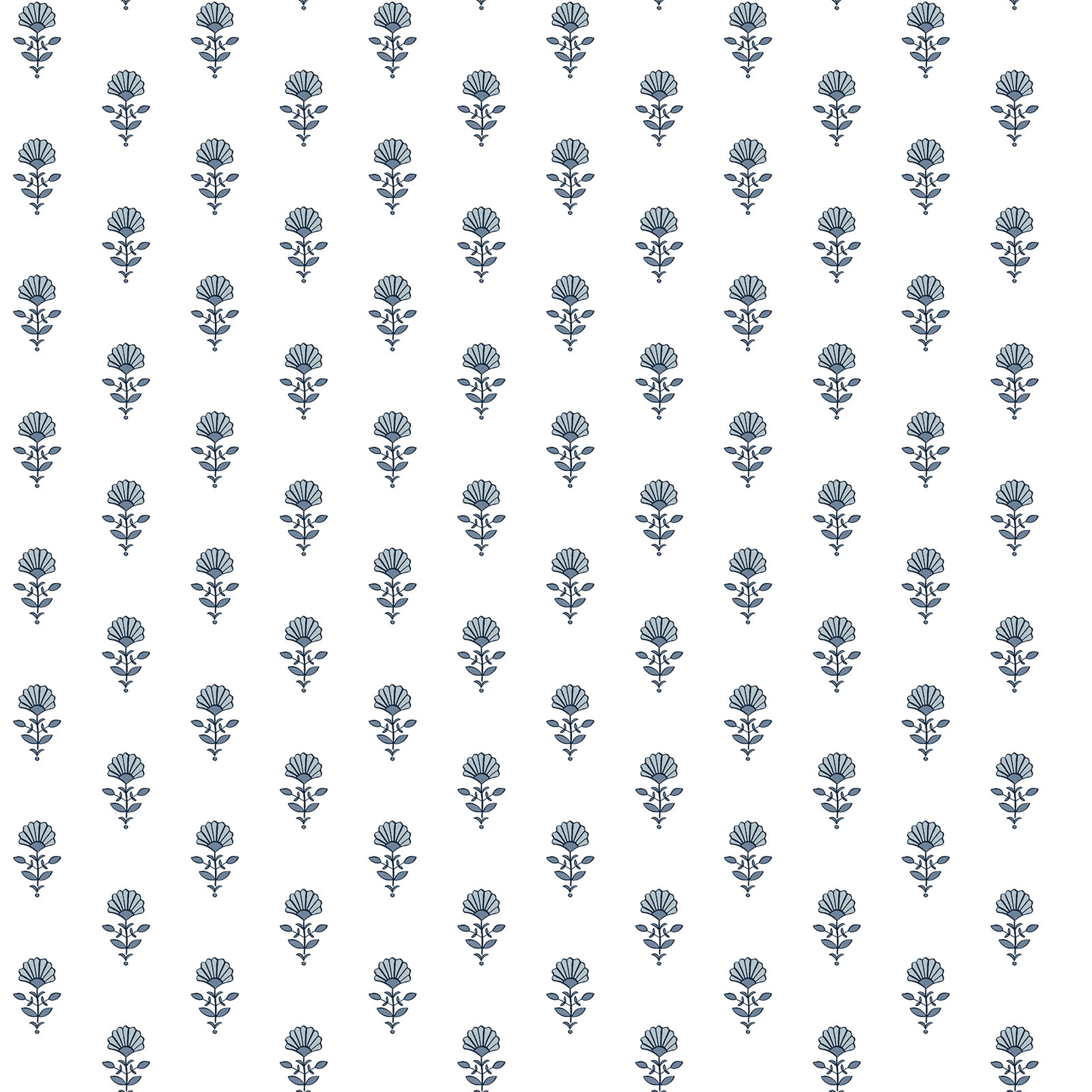 Floral Wallpaper, Blue Heather