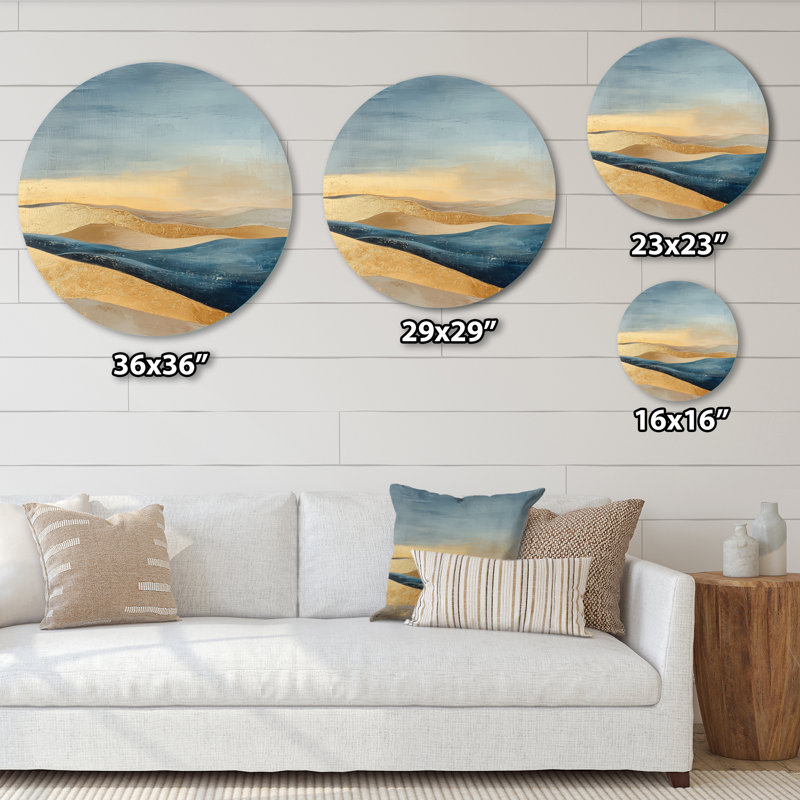 Dunes du désert doré - Décoration murale en métal représentant un paysage, H 29 po x l 29 po