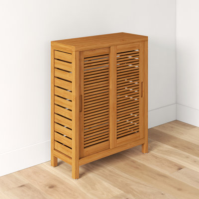 Ayden Solid Bamboo Wood Freestanding Bathroom Cabinet
