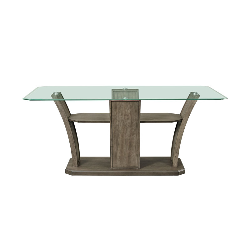 Gray Glass Top Rectangular Counter Height Dining Table