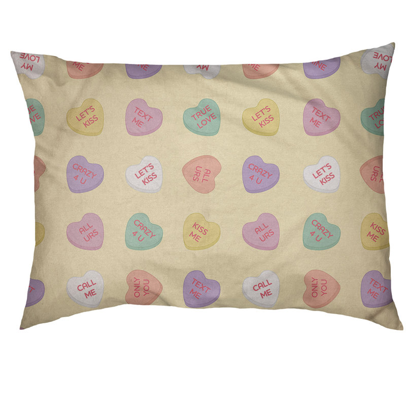 Coussin de conception pour l’extérieur à motif dame de bonbon, Large L 40 po x l 50 po, Jaune / Mauve