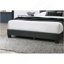 Lit 1pc grand lit en tissu de laine gris anthracite capitonné avec cadre de lit double à DEL-1553550898